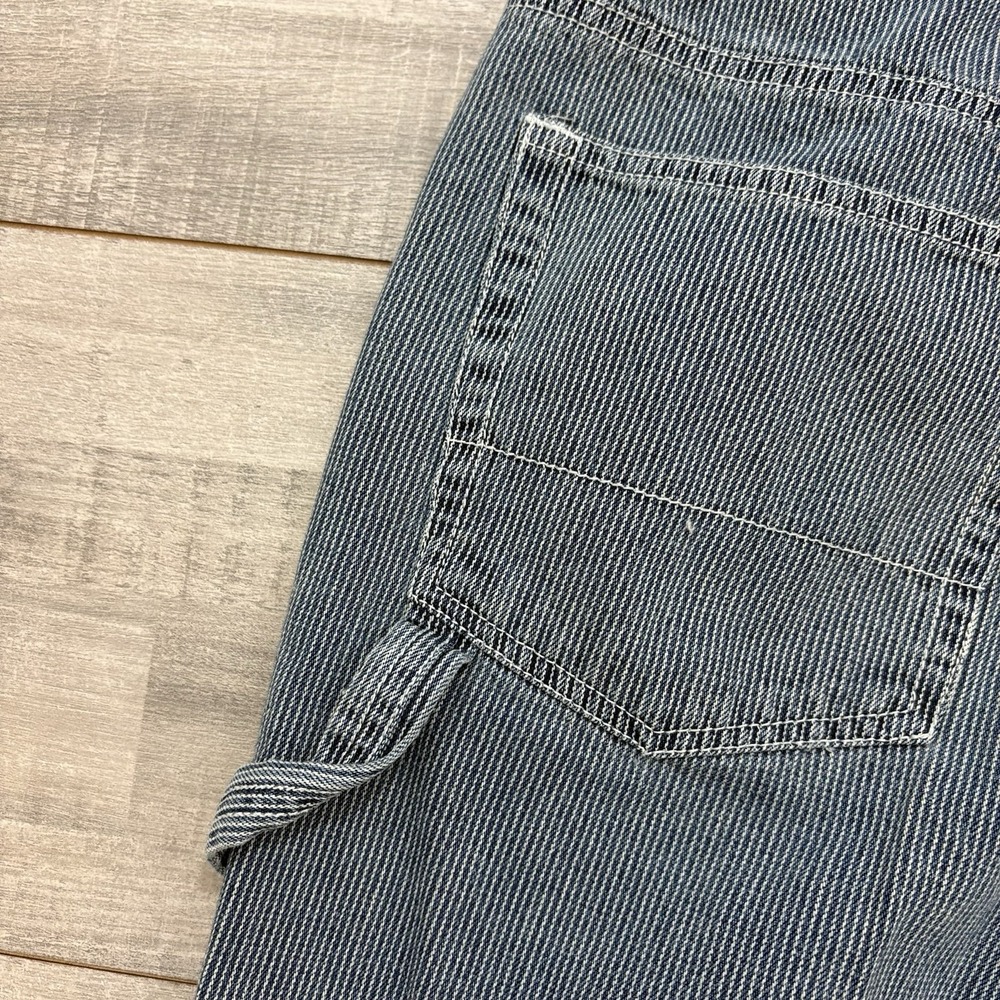 OshKosh B'gosh Vintage Hickory Striped Work Pants Railroad Women 12 Short Blue - Picture 13 of 16